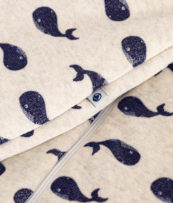 Saco de terciopelo con ballena para bebé TOG 3 beige MONTELIMAR/azul MEDIEVAL