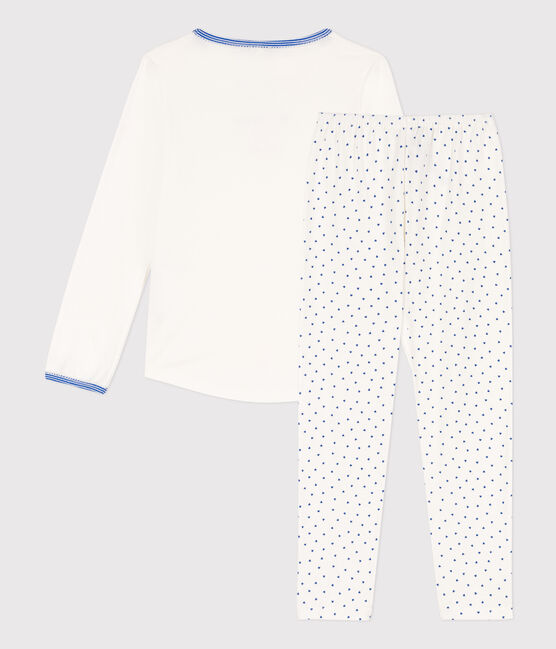 Pijama de algodón para niña blanco MARSHMALLOW/azul PERSE