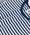 Camiseta de algodón a rayas para niña azul MEDIEVAL/blanco MARSHMALLOW