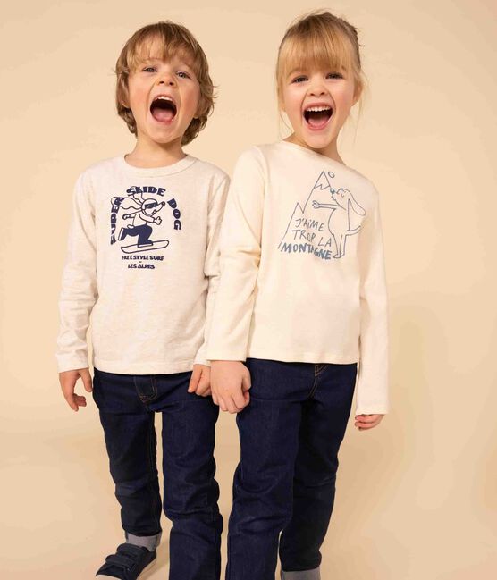 Camiseta de algodón de manga larga de niña crudo AVALANCHE