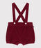 Shorts de pana lisa con tirantes para bebé AMARANTE
