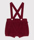Shorts de pana lisa con tirantes para bebé