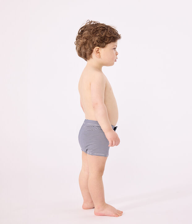 Ba&ntilde;ador corto para beb&eacute; azul/blanco