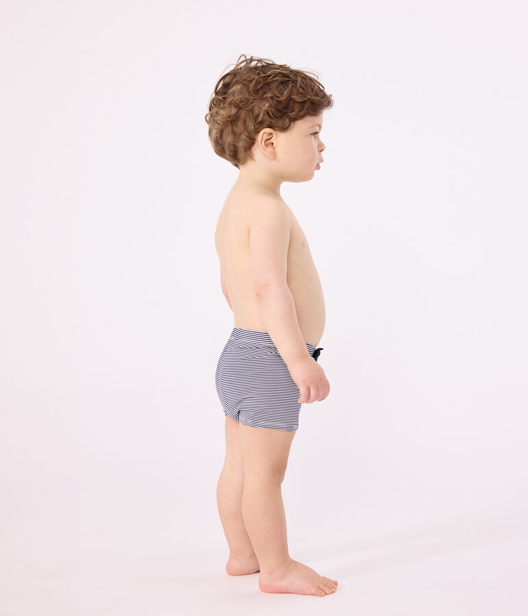 Ba&ntilde;ador corto para beb&eacute; azul/blanco