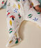 Pijama de felpa cepillada con estampado de bolas de Navidad para bebé blanco MARSHMALLOW/blanco MULTICO