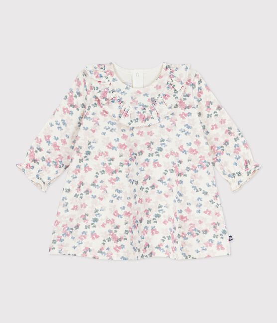 Vestido de algodón de manga larga con estampado de flores para bebé MILK/ MULTICO
