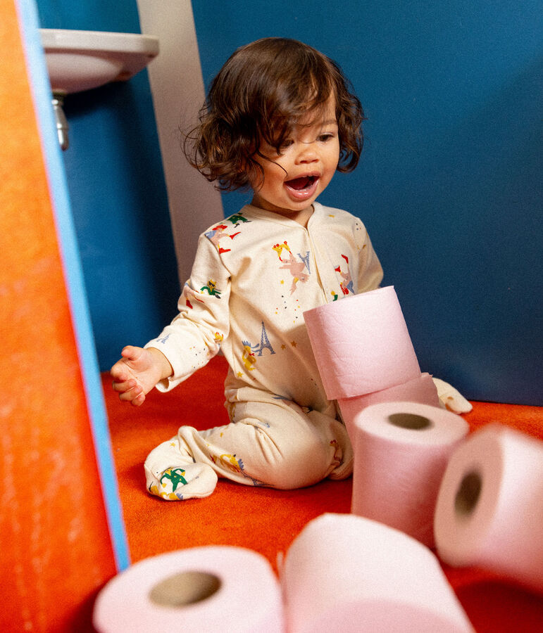 Pelele de mulet&oacute;n con Par&iacute;s de beb&eacute; crudo/multicolor