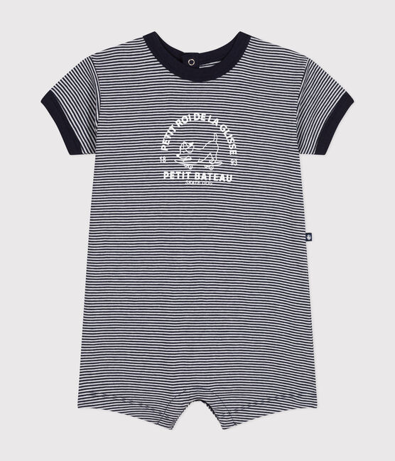 Mono corto de jersey para bebé azul SMOKING/blanco MARSHMALLOW