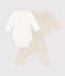 Conjunto de terciopelo y body para bebé beige MONTELIMAR CHINE