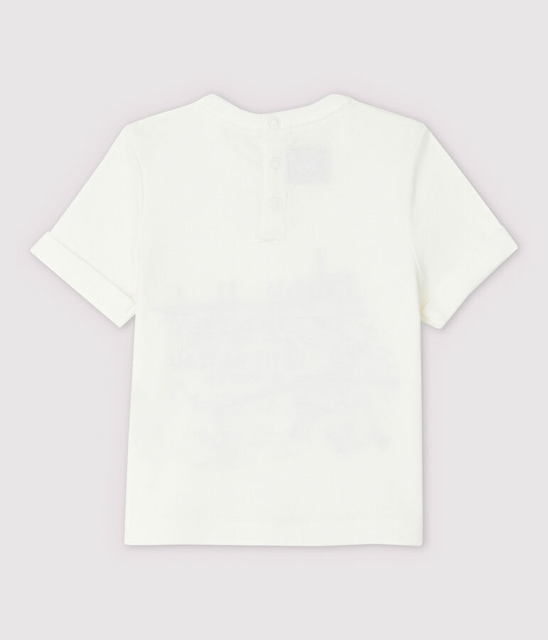 Camiseta de manga corta de algod&oacute;n de beb&eacute; ni&ntilde;o blanco MARSHMALLOW
