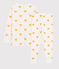 Pijama con estampado de colores amarillas de niña/niño de túbico de algodón orgánico blanco MARSHMALLOW/amarillo OCRE