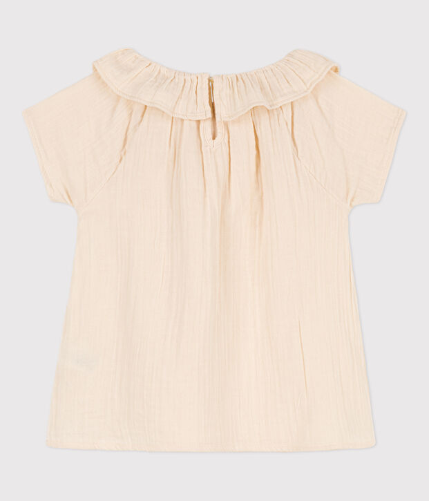 Blusa de gasa de algod&oacute;n para ni&ntilde;a crudo