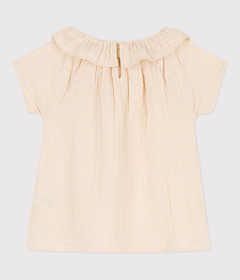 Blusa de gasa de algod&oacute;n para ni&ntilde;a crudo