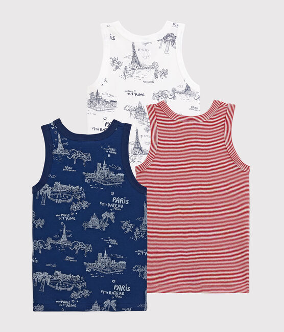Juego de 3 camisetas de tirantes con estampado de París para niño variante 1