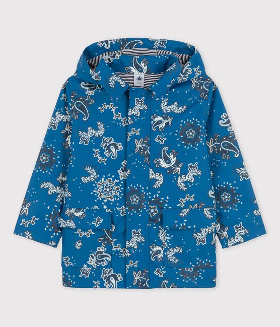 CHUBASQUERO ICÓNICO RECICLADO DE NIÑA/NIÑO azul BRASIER/blanco MULTICO