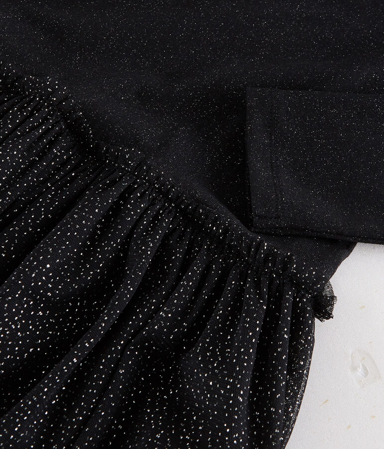 Vestido de dos materiales de tul para mujer negro BLACK/amarillo OR