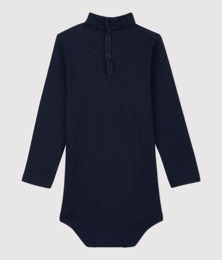 Bodi de algod&oacute;n de beb&eacute;. azul/blanco