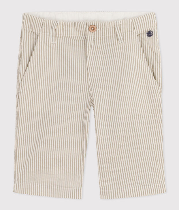 Bermudas milrayas para ni&ntilde;o verde/blanco