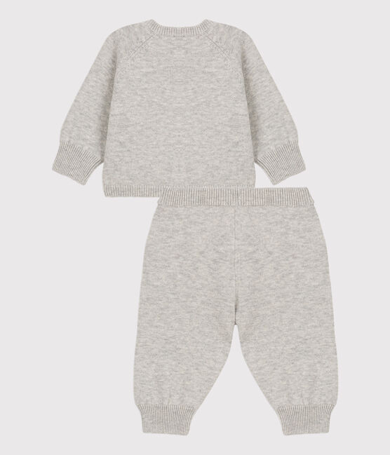 Conjunto de 2 prendas de bebé de tejido de punto de lana y algodón gris BELUGA CHINE