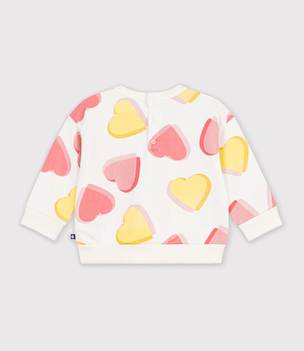 Sudadera de algod&oacute;n con estampado de corazones para beb&eacute; blanco/multicolor