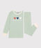 Pijama infantil liso de algodón verde HERBIER