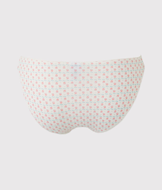 Braguita de niña estampada en jersey stretch blanco LAIT/blanco MULTICO