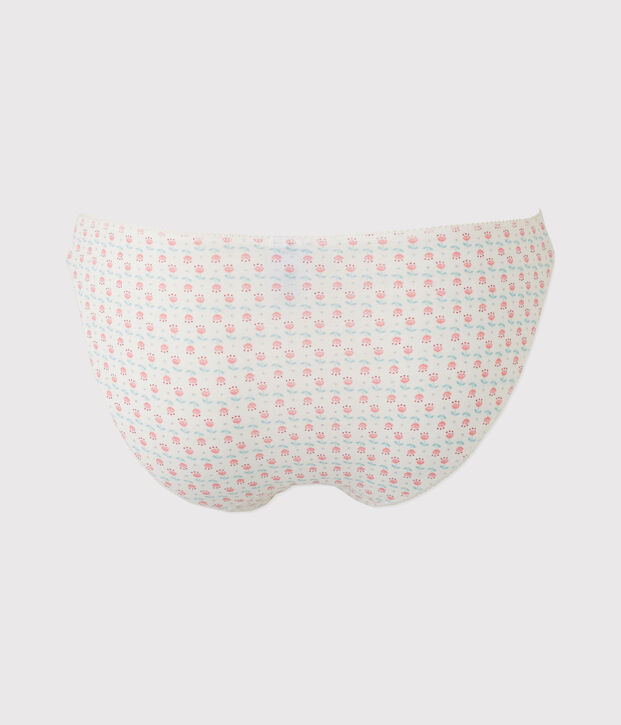 Braguita de ni&ntilde;a estampada en jersey stretch blanco/multicolor
