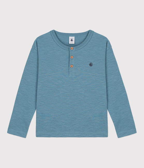 Camiseta de algodón de manga larga de niño azul ROVER