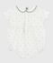 Pelele de algodón de manga corta con cuello y estampado de lunares para bebé blanco MARSHMALLOW/blanco MULTICO