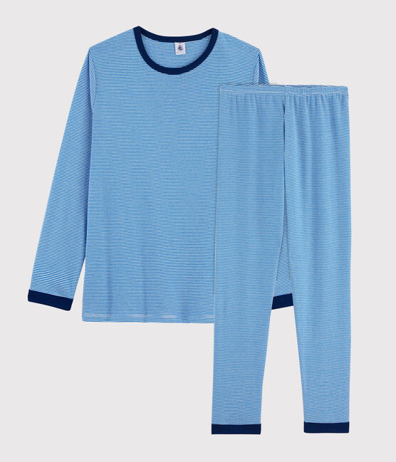Pijama de mil rayas unisex con punto azul RUISSEAU/blanco MARSHMALLOW