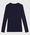 Camiseta L'ICONIQUE con cuello redondo de algodón de mujer azul SMOKING