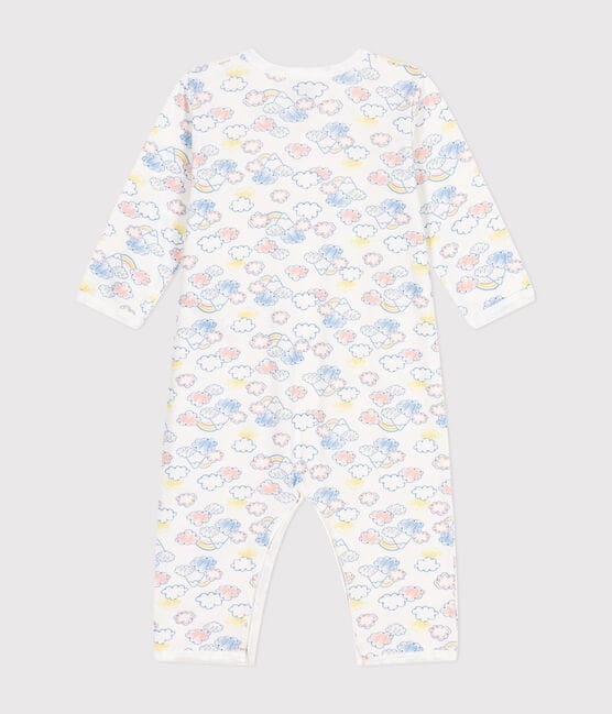 Pijama sin pies de algodón para bebé blanco MARSHMALLOW/blanco MULTICO