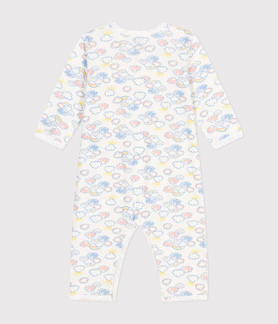 Pijama sin pies de algodón para bebé blanco MARSHMALLOW/blanco MULTICO