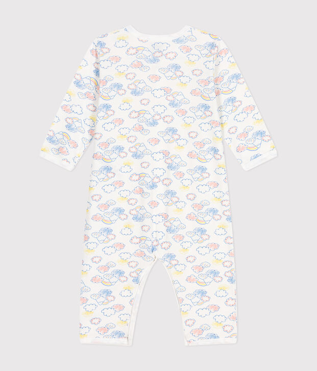 Pijama sin pies de algod&oacute;n para beb&eacute; blanco/multicolor