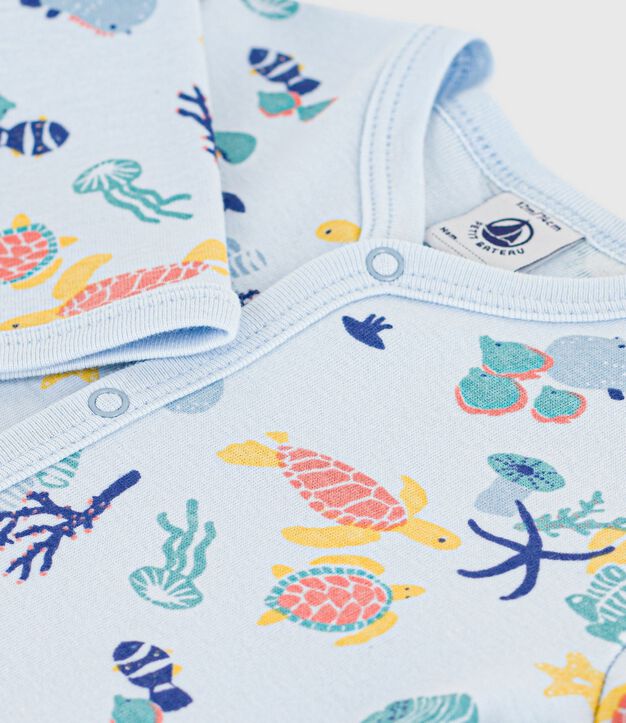 Pijama de algod&oacute;n con estampado marino fosforescente para beb&eacute; azul/multicolor