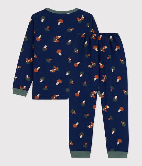 Pijama de felpa con motivo de seta para niño/niña azul MEDIEVAL/blanco MULTICO