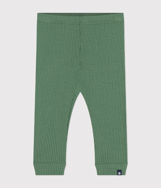 Leggings de algodón para bebé verde PALMERAIE