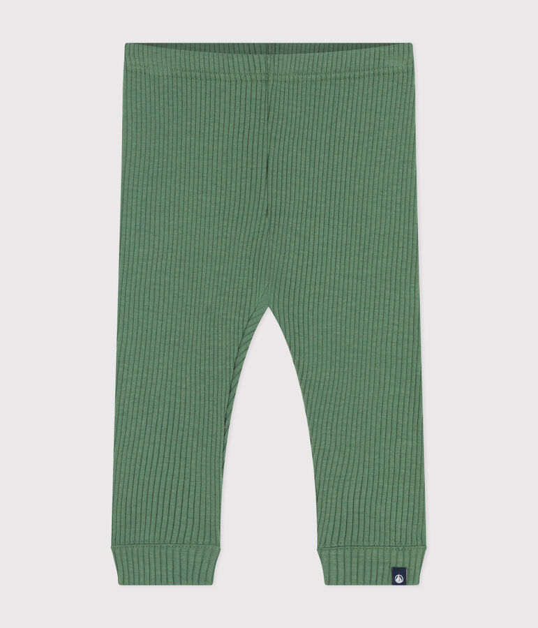 Leggings de algod&oacute;n para beb&eacute; verde PALMERAIE
