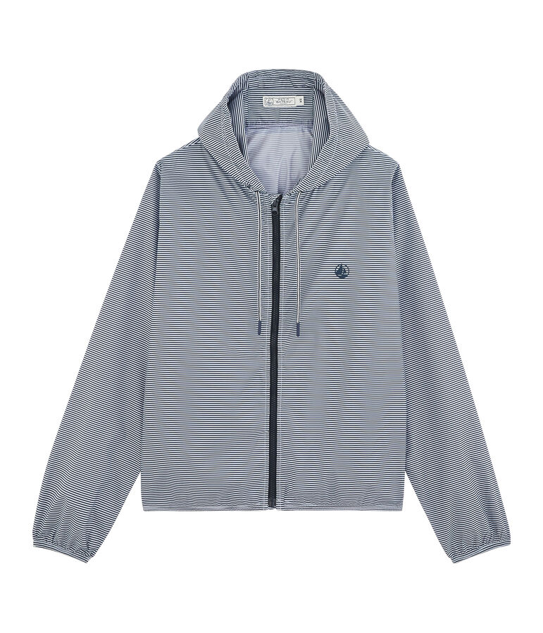 Cortavientos corto unisex azul/blanco