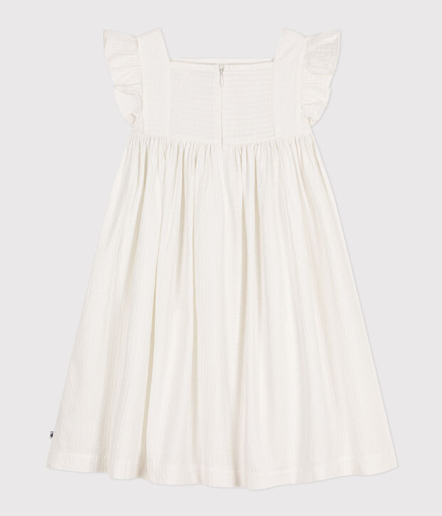Vestido sin mangas de algod&oacute;n fa&ccedil;onn&eacute; para ni&ntilde;a blanco