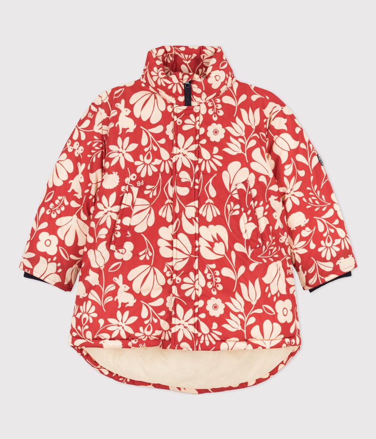 Plum&iacute;fero semilargo estampado de ni&ntilde;a naranja/crudo