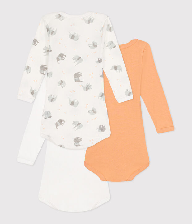 Juego de 3 bodys de algod&oacute;n de manga larga para beb&eacute; multicolor