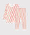Pijama de niña/niño con estampado gráfico de algodón orgánico blanco MARSHMALLOW/ SPICY