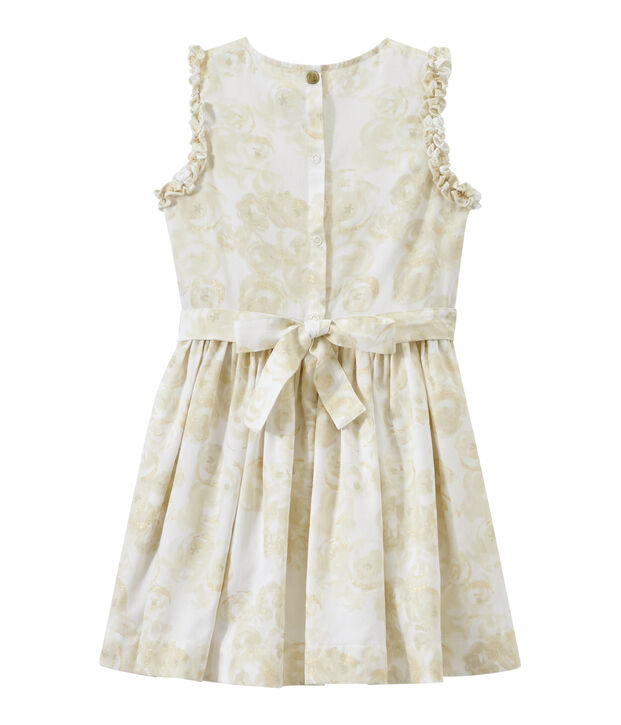 Vestido estampado sin mangas para ni&ntilde;a blanco/multicolor