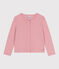 Cárdigan infantil de algodón liso rosa CHARME