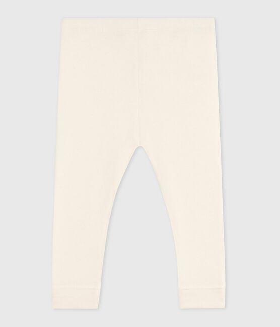 Leggings lisos de algodón para bebé crudo MILK