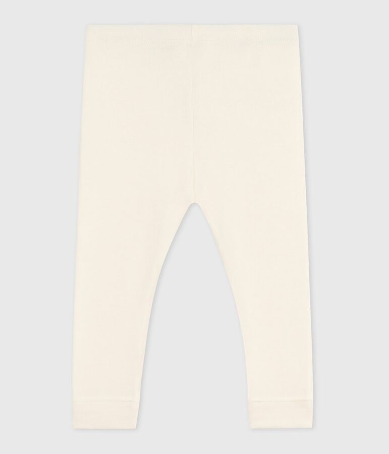 Leggings lisos de algod&oacute;n para beb&eacute; crudo