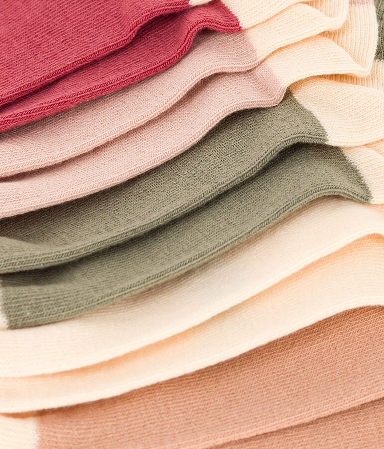 Juego de 5 pares de calcetines lisos de punto de algod&oacute;n para ni&ntilde;os variante 1