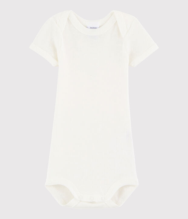 Bodi de manga corta de beb&eacute; ni&ntilde;a/ni&ntilde;o blanco