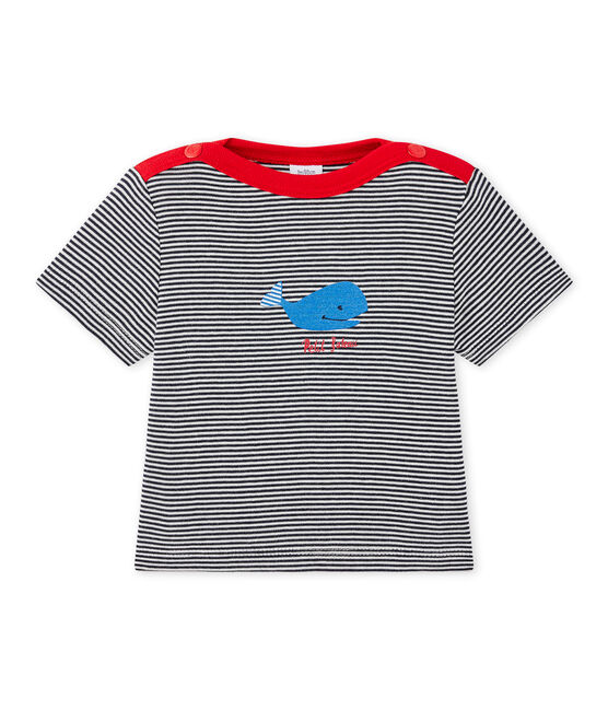 Camiseta bebé niño a rayas azul SMOKING/blanco LAIT